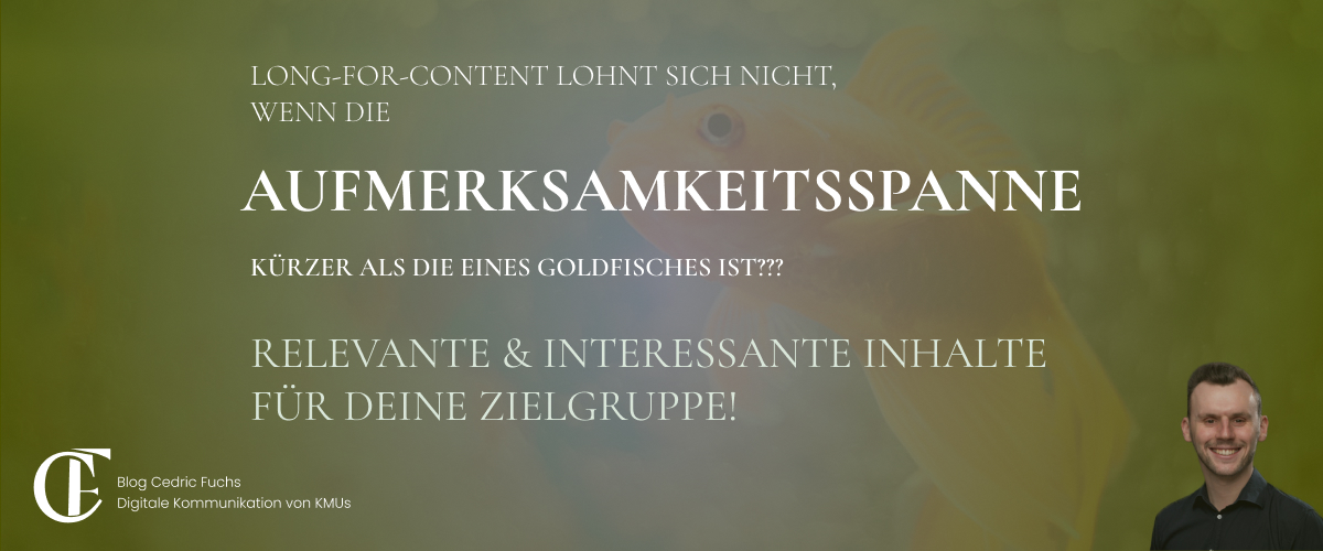Aufmerksamkeitsspanne wie ein Goldfisch, Titelbild Blog Cedric Fuchs